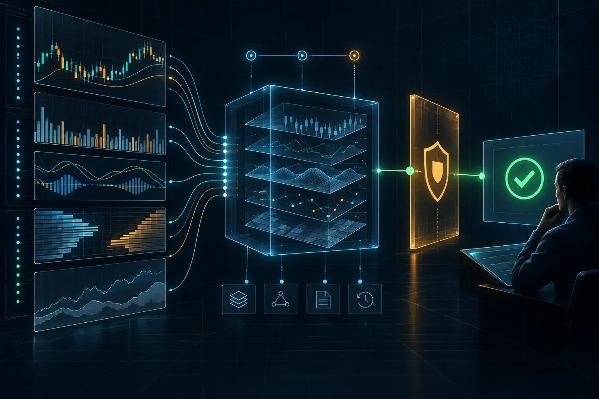 Trading OS : construire un contexte de marché explicable avant de parler d’intelligence — illustration